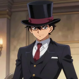 anime guy wearing a top hat and suit, mewtwo, highly detailed, digital art, sharp focus, ambient glow, trending on art station, anime art style