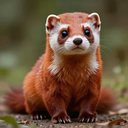 redblack stoat male furry _ fursona, photorealism animal anthropomorphism, mustelid furry character