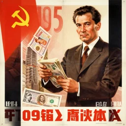 1 9 5 0 soviet propaganda poster of praising money and capitalism