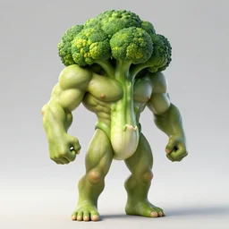a humanoid figure broccoli man, muscular, full body, highly detailed, digital art, sharp focus, trending on art station, anime art style