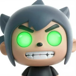 danny phantom nickelodeon cartoon with sharp teeth glowing green eyes, cute detailed digital art, trending on tumblr pixiv