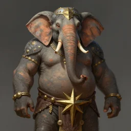 fantasy portrait, portly elephant man, wearing loincloth, seven pointed star, rpg game, main character, detailed, digital painting, artstation, sharp focus, illustration, tomasz alen kopera, peter mohrbacher, donato giancola, joseph christian leyendecker, wlop, frank frazetta