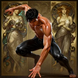 sweaty, dynamic action pose, insane, intricate, highly detailed, digital painting, artstation, concept art, smooth, sharp focus, illustration, Unreal Engine 5, 8K, art by artgerm and greg rutkowski and alphonse mucha