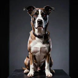 professional movie poster for a stylized 8 0 s horror slasher movie dog main character large in center
