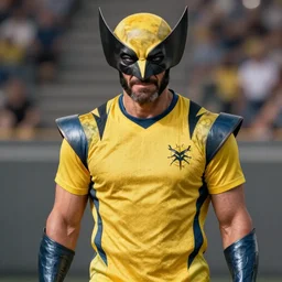 Wolverine wearing soccer jersey by Mandy Jurgens