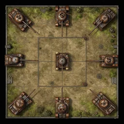 top down overhead bird's eye view!!! | | digital painted rusted dieselpunk tank virtual tabletop asset grid, dungeondraft, roll 2 0, 2 - minute tabletop, battle map prop, black background, unity asset store, by greg manchess, trending on artstation