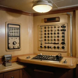 Photo Inside the Titanic's Telegraph Room, 1970 color photo