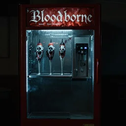 A still image from the new Netflix live action adaptation 'Bloodborne' featuring a spooky soda machine