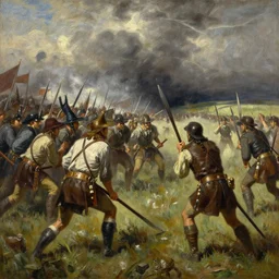 a stunning painting of sioux army preparing for a battle by thomas kinkade and john aktinson grimshaw, matte painting, moody palette