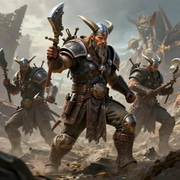 space viking preparing for battle, highly detailed, fantasy apocalypse, mmo, digital art, 4 k,