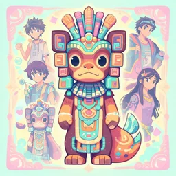 totem animal totem aztek tribal color pastel vibrant style fanart ornate fantasy art heartstone dofus  2d game art gta cover , official fanart behance hd artstation by Jesper Ejsing, by RHADS, Makoto Shinkai and Lois van baarle, ilya kuvshinov, rossdraws totem deepdream