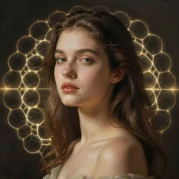 female portrait, voronoi diagram