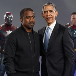 kanye west as barack obama, avengers endgame ( 2 0 1 9 ), cgsociety, antipodeans, marvel comics, movie still, high quality