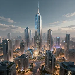 futuristic city, concept art, digital art