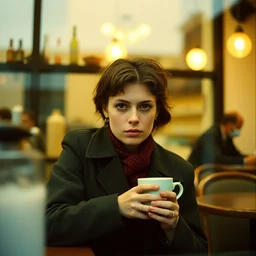 kodak portra 4 0 0, 1 9 3 0 s color portrait inside a austrian coffee house by saul leiter, insanely detailed, insanely intricate, depth of field, blueberry