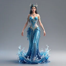 character design, goddess of water, octane render, 3 d render, photo realism, ultra detailed, hd, 4 k