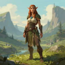 scenic full body female druid with detailed face by krenz _ cushart