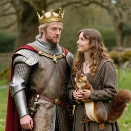 male king arthur and his squirrel wife, magazine photo