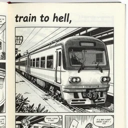 “train to hell, comic book page”