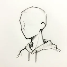 a sketch drawing, drawn personage from dashes, trending on artstation