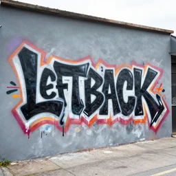 3 d style graffiti mural on a wall that says leftblack