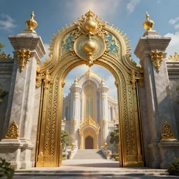 the gate to the eternal kingdom of religion, fantasy, digital art, hd, detailed.