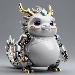 a mechanical robot with camera lens eyes in the shape of a cute fat obese dragon, intricate, highly detailed, artstation, concept art, smooth, sharp focus, art by artgerm and greg rutkowski