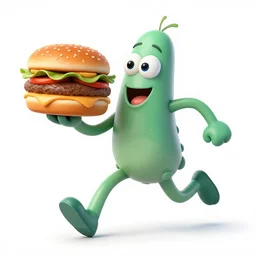 a authentic looking picture of plankton holding a krabby patty and running away from the krusty krab with spongebob and mr. krabs chasing, hand drawn illustration, cartoon