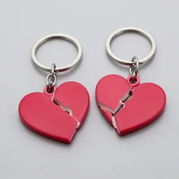 two broken heart keyrings