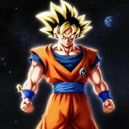 thor fused with Goku, in space, photo realistic