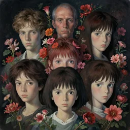 portrait, nightmare anomalies, flowers by dariusz zawadzki, kenneth blom, mental alchemy, james jean, pablo amaringo, naudline pierre, miyazaki, contemporary art, hyper detailed