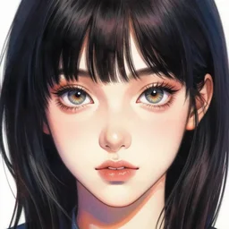 anime girl portrait by rossdraws and ilya kuvshinov, vivid, aesthetic, fine details, realistic eyes, masterpiece