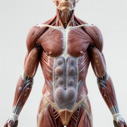 fractal human body, fine details, microorganisms, fine details, muscles, veins, artery, 90's aesthetic, noise film, photo