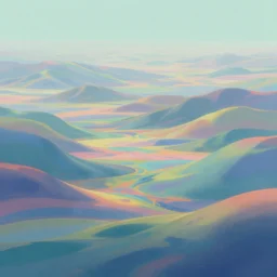 fantasy art, abstract, psychedelic landscape, high resolution, peaceful.