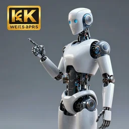 Digital Art of a Robot creating a human, 4K, very detailed, award winning