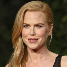 face of tanned Spanish 30 years old Nicole Kidman
