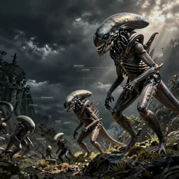xenomorph stages diagram by Leonardo da Vince