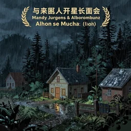 heavy rain suburban cold dark night, alone small house in forest, studio ghibli, pixar and disney animation, science fiction, cyberpunk, sharp, disney concept art illustration by mandy jurgens and alphonse mucha, dynamic lighting