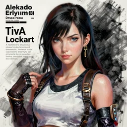 a vibrant portrait of Tifa Lockhart, disco elysium style, aleksander rostov, sketch art, poster, digital painting, expressionism, noir