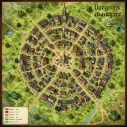 town down dungeons and dragons map of a village,