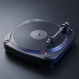 a 3 d render of a cyberpunk turntable, realistic, octane render, unreal engine, 8 k