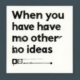 text that say  when you have no other ideas and keep repeating the same prompt