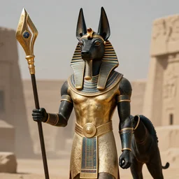 professional photograph of a real - life anubis warrior. extremely detailed. 8 k