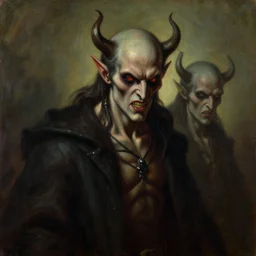 photo of evil, a line of detailed, oil paint, classic art, 2 1 century style, volume light