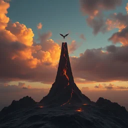 by olivia de berardinis and susan heidi, visually stunning, cinematic, ultra realistic, hyper realism, 1 2 k, epic, octane render, unreal engine, vfx, maya, consul's lieutenant : curse of silence, cosmic bloom : an artificial neural network machine, a small winged creature lands on the very top of the monolith : strong dmt vibes
