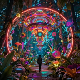 psychedelic trip the future, 8k, ultra realistic