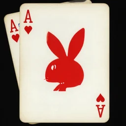 a poker card with a logo of a red rabbit, vintage style, art piece, portrait, super detailed, ultra realistic