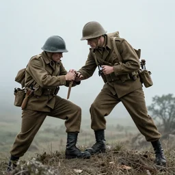 a knolling of a ww ii soldier
