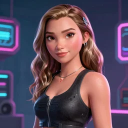 Lofi Cyberpunk Bioshock portrait of Gal Gadot, Pixar style, by Tristan Eaton Stanley Artgerm and Tom Bagshaw.