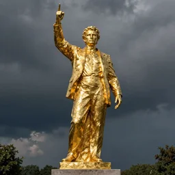 a golden statue of axis sergeyevich shavershian zyzz